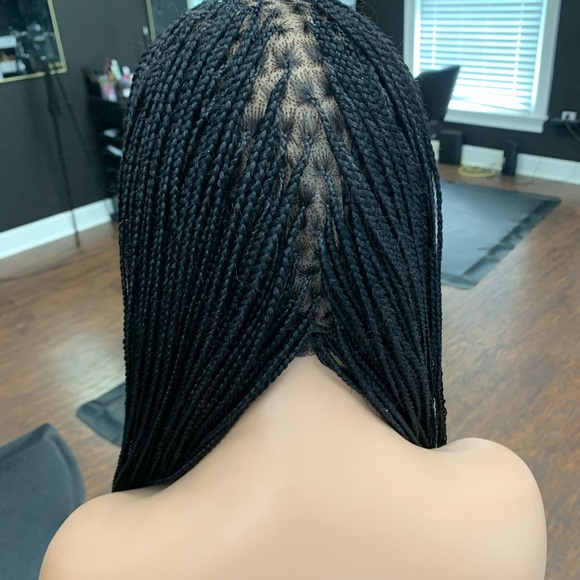 Elegant Black Braided Wig - Picture 4 of 4